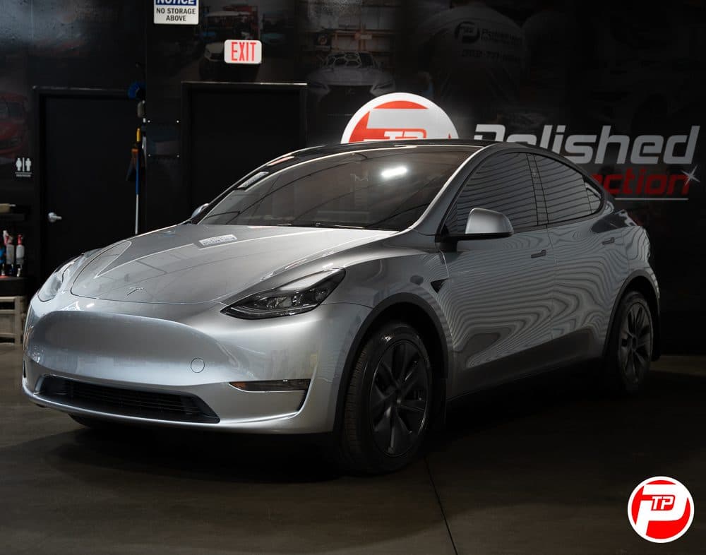 Tesla Model Y in the Polished to Perfection studio