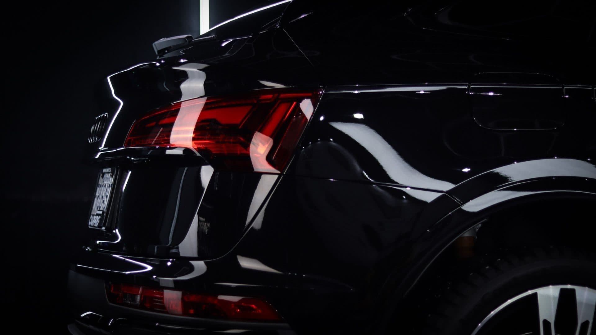 Tinted taillights on a black car